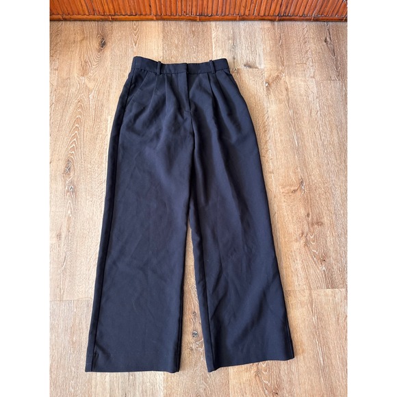 Abercrombie & Fitch Pants - Abercrombie & Fitch Tailored Wide Leg Pants Black Pleated High Rise‎ 26/2S